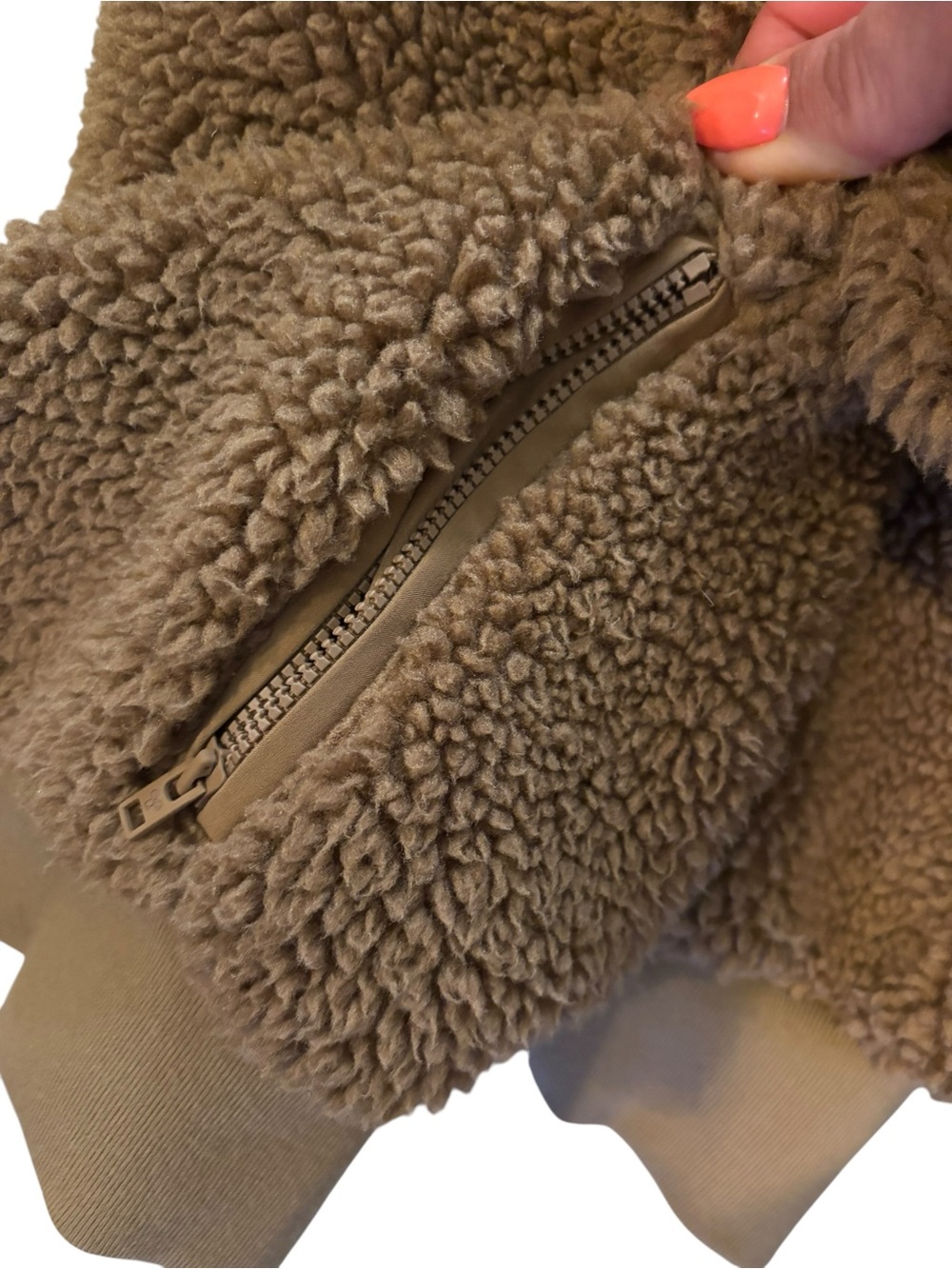 Aritzia Brown Sherpa Zip-Up Jacket - Picture 4 of 6